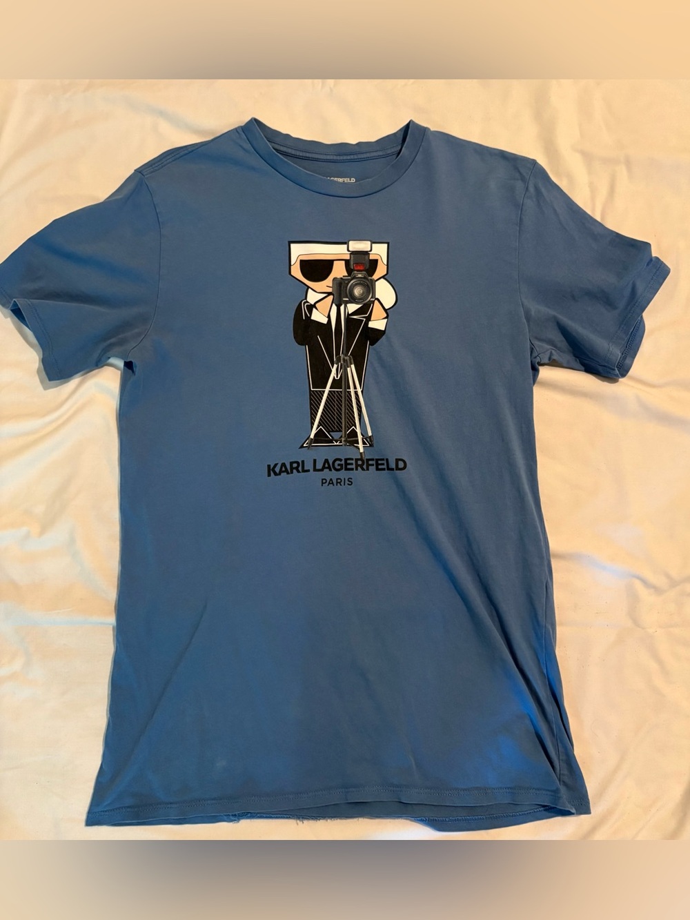 Karl Lagerfeld Blue Photographer Graphic Crew Tee Size:S/P